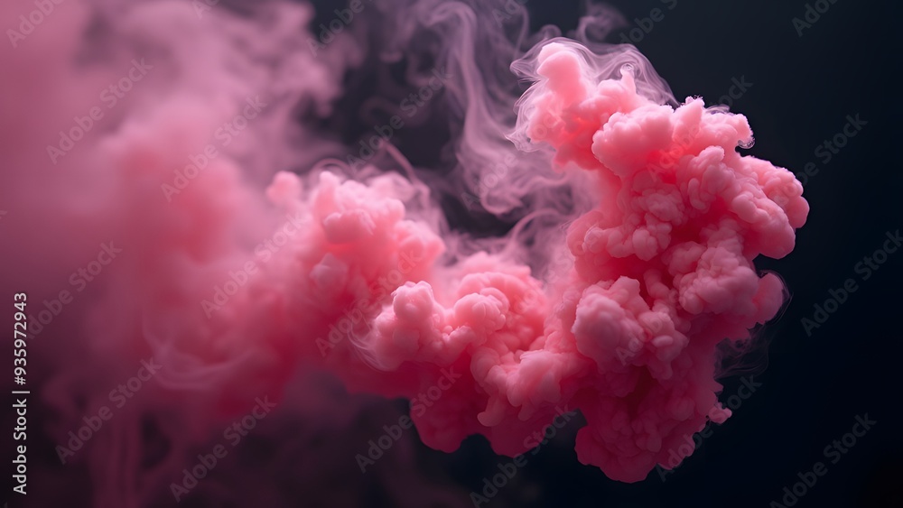 Vibrant Pink Smoke Explosion in Dark Background Vibrant Pink Smoke Explosion in Dark Background