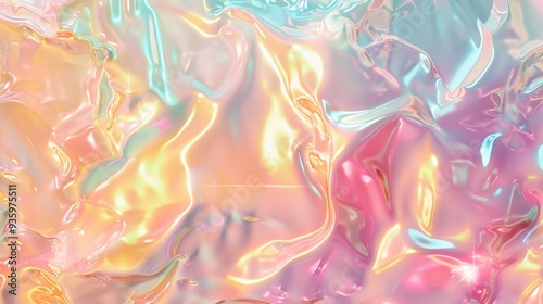 Abstract Holographic Background with Pastel Colors.