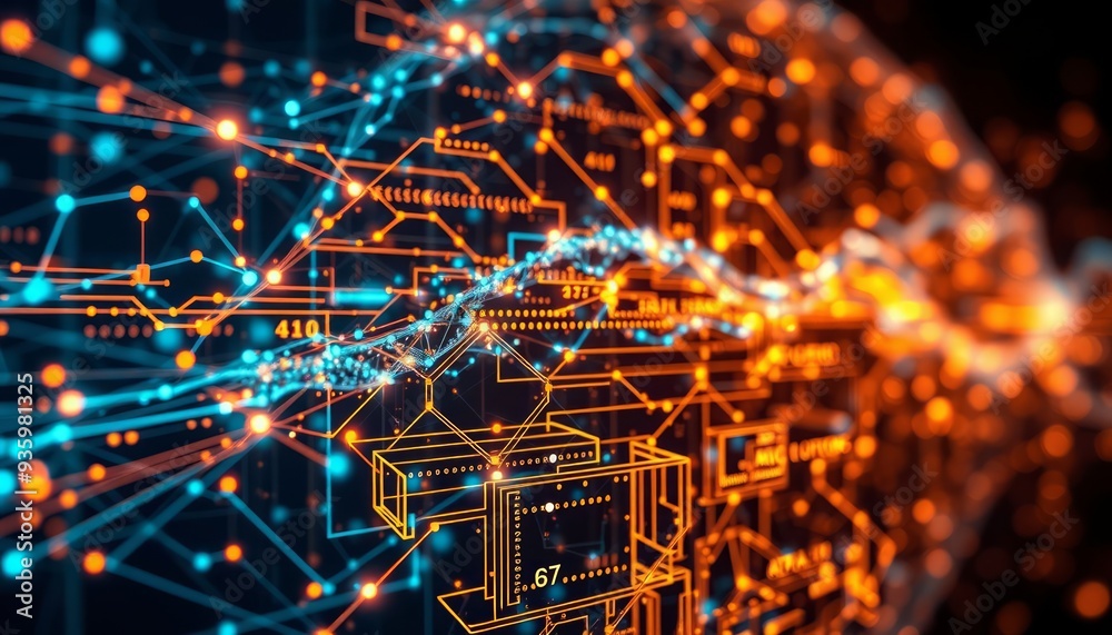 Fototapeta premium AI Algorithm Flow