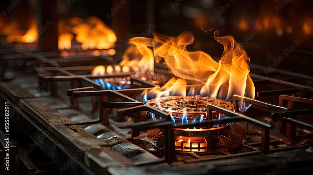 burning gas stove burning gas stove