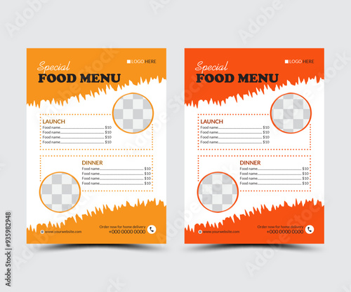 Modern food menu design template