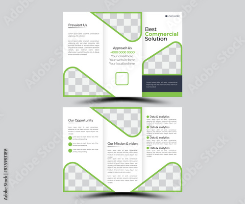 Abstract trifold brochure design template 