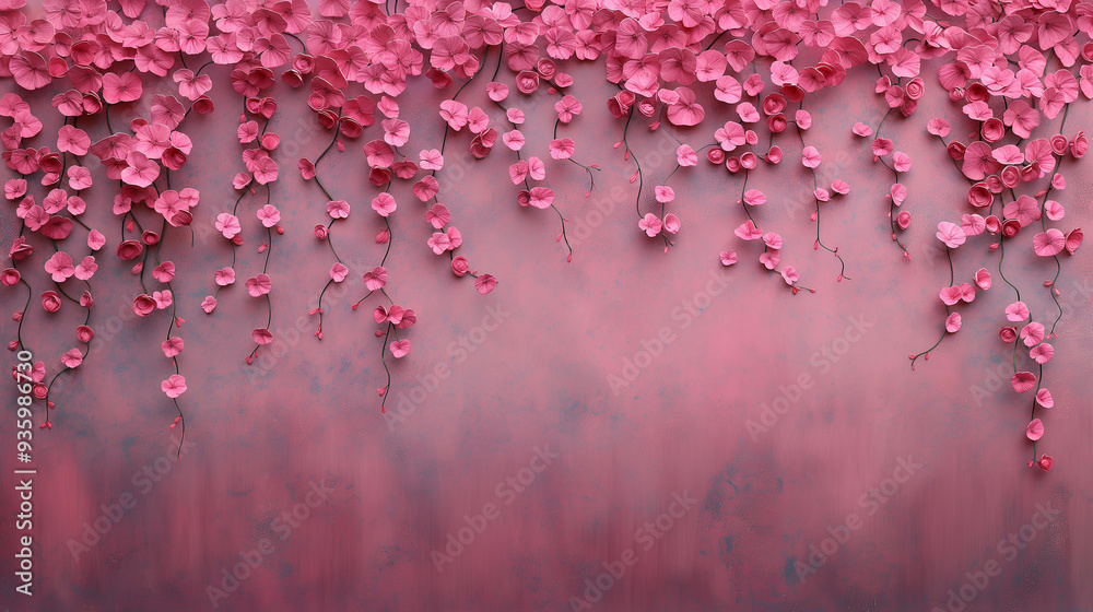 A pink background with pink flowers on it A pink background with pink flowers on it