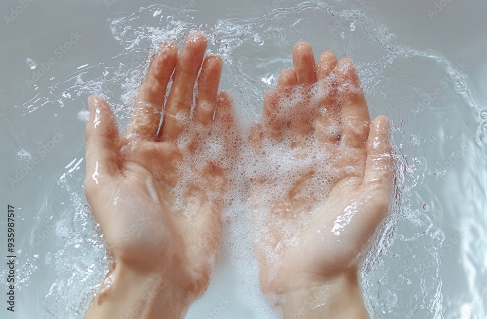 Fototapeta premium washing hands in water
