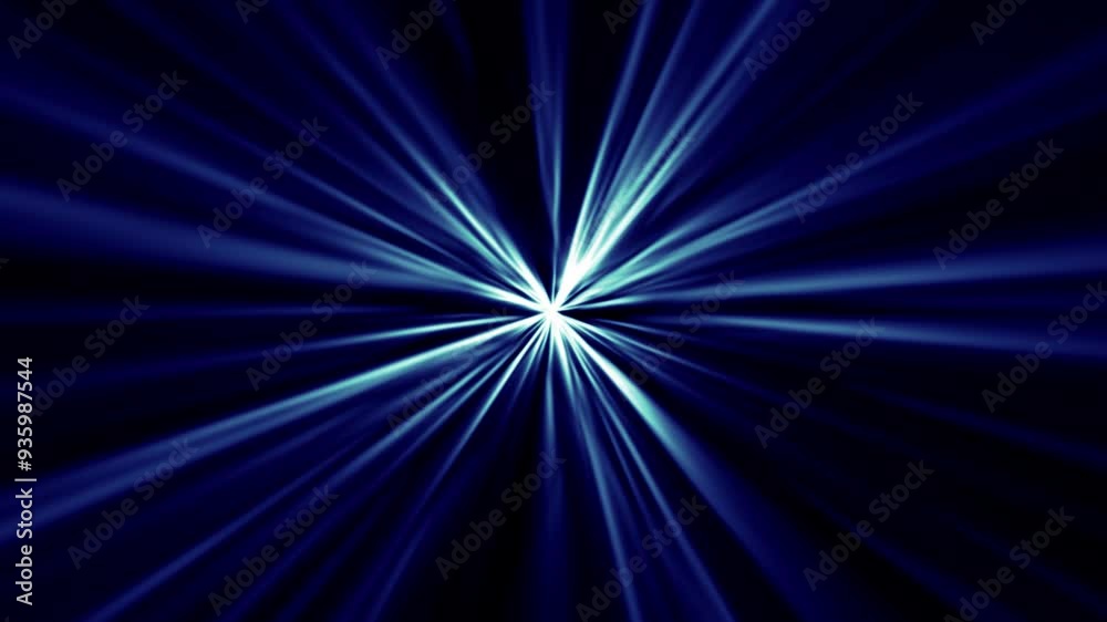 Blue starburst warp speed stars hyperspace motion background Interstellar space travel concept with glowing light beams. Full HD and looping animation.