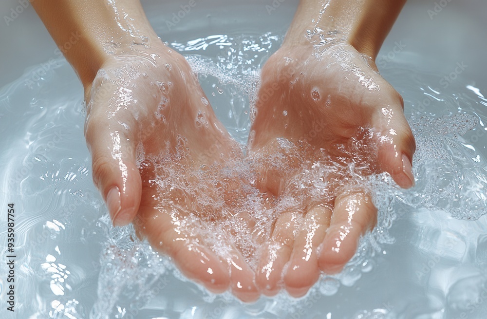 washing hands in water washing hands in water