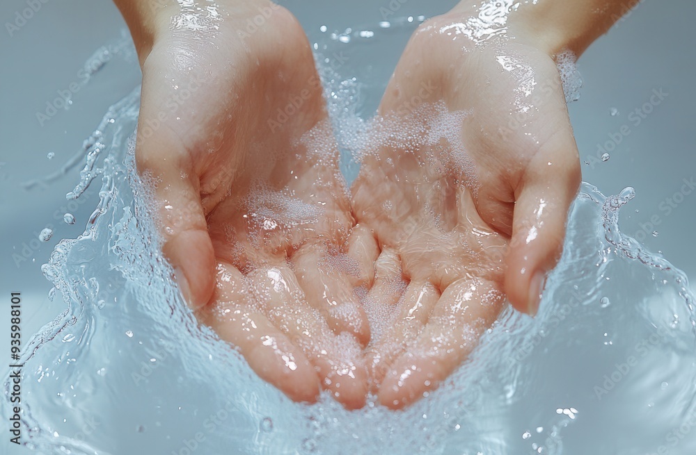 Fototapeta premium washing hands in water