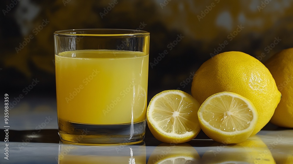 Lemonade and Fresh Lemons on a White Surface Lemonade and Fresh Lemons on a White Surface