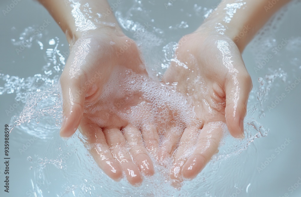Fototapeta premium washing hands in water