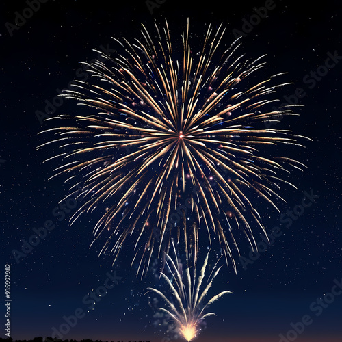 Beautiful fireworks in the night sky