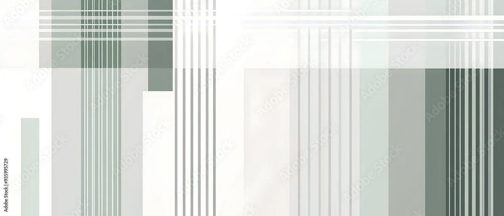 A flat vector illustration of a background design with simple stripes and grids, using a mix of gray, white, and soft pastel blue. The stripes are clean and geometric, alternating between gray white