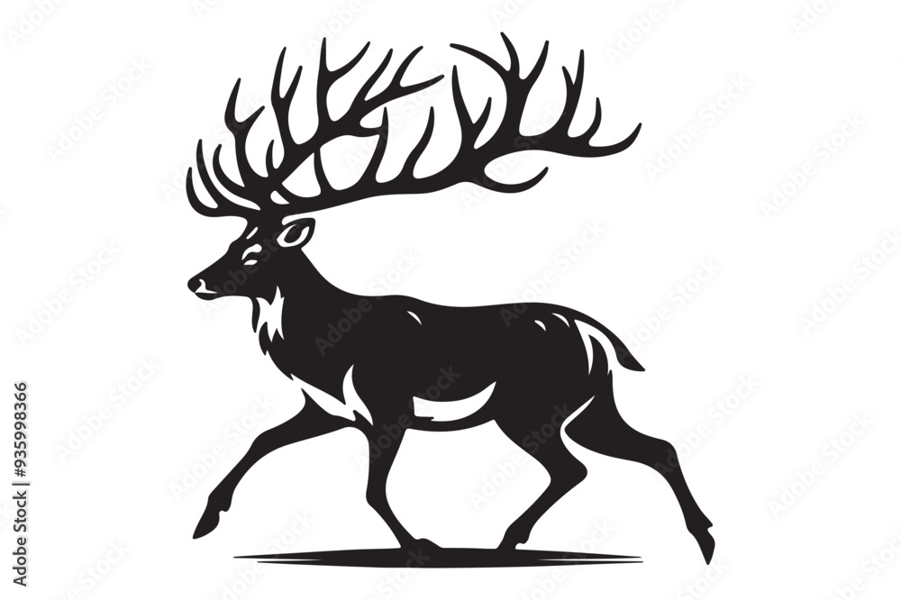 Fototapeta premium Deer Silhouette Vector