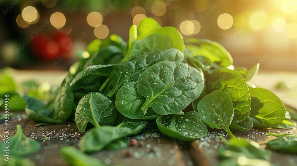 Obraz premium A plate of fresh green salad with lots of cut up greens for preparing food.