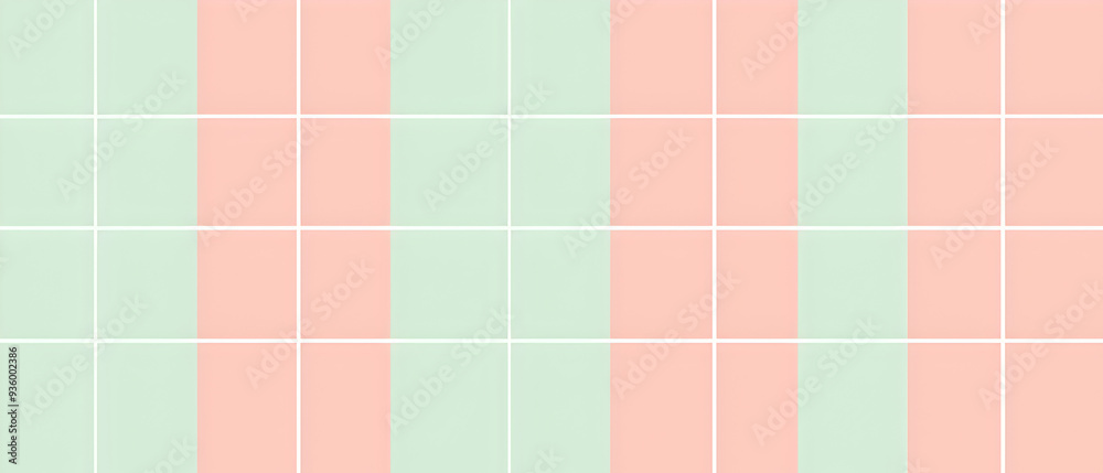 Fototapeta premium A flat vector illustration of a background design with stripes and grids, using two pastel colors like soft peach and baby blue. The stripes are simple and uniform, with a delicate grid pattern