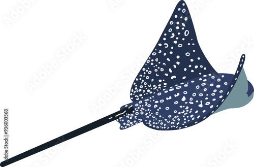 Spotted eagle ray, stingray, manta ray. Vector stock illustration. isolated on a white background. set of sea and ocean. Fish. underwater world