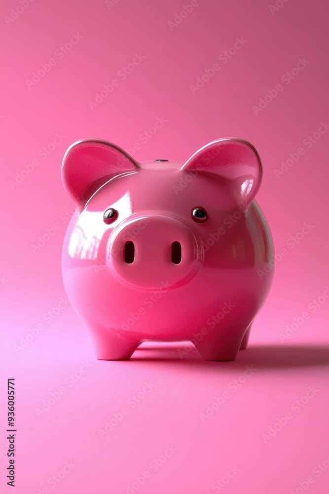 Bright Pink Piggy Bank on a Vibrant Pink Background Representing Savings and Financial Planning Bright Pink Piggy Bank on a Vibrant Pink Background Representing Savings and Financial Planning