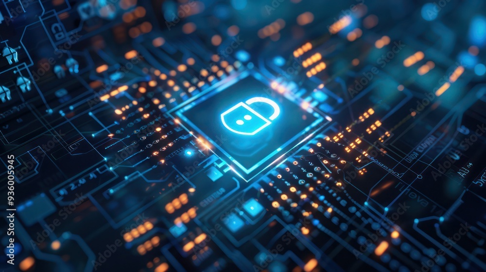 Close-up of a security icon on a computer screen indicating secure connection. Close-up of a security icon on a computer screen indicating secure connection.