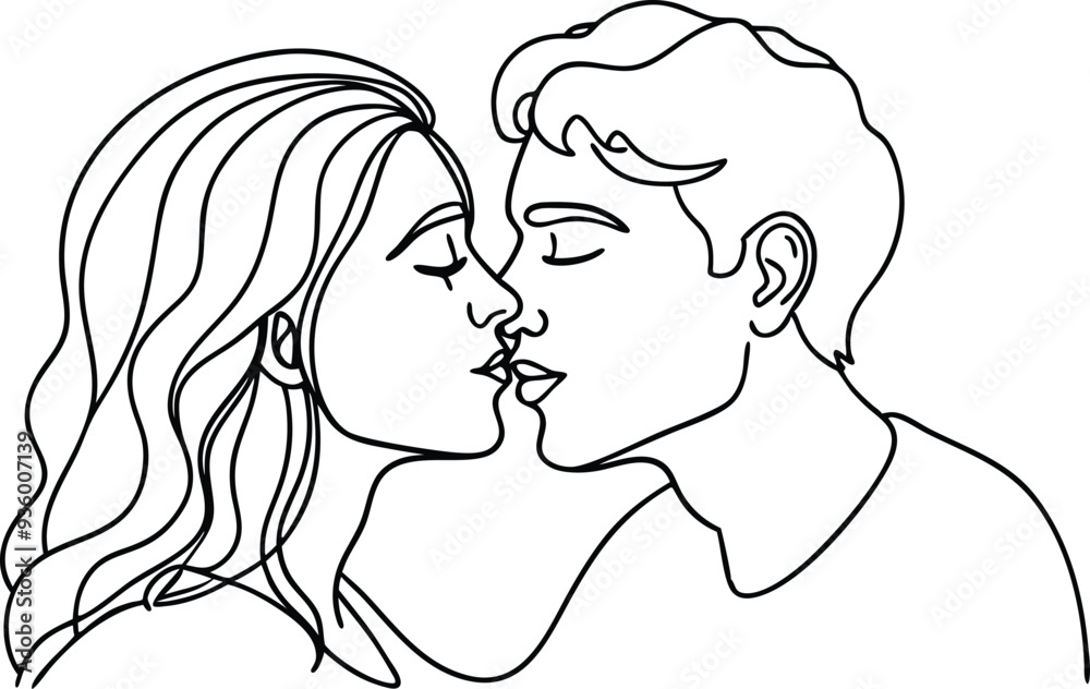 couple kissing line art illustration black and white couple kissing line art illustration black and white
