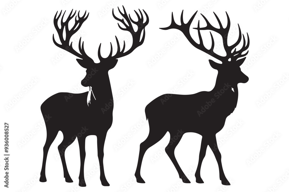 Obraz premium Deer Silhouette Vector