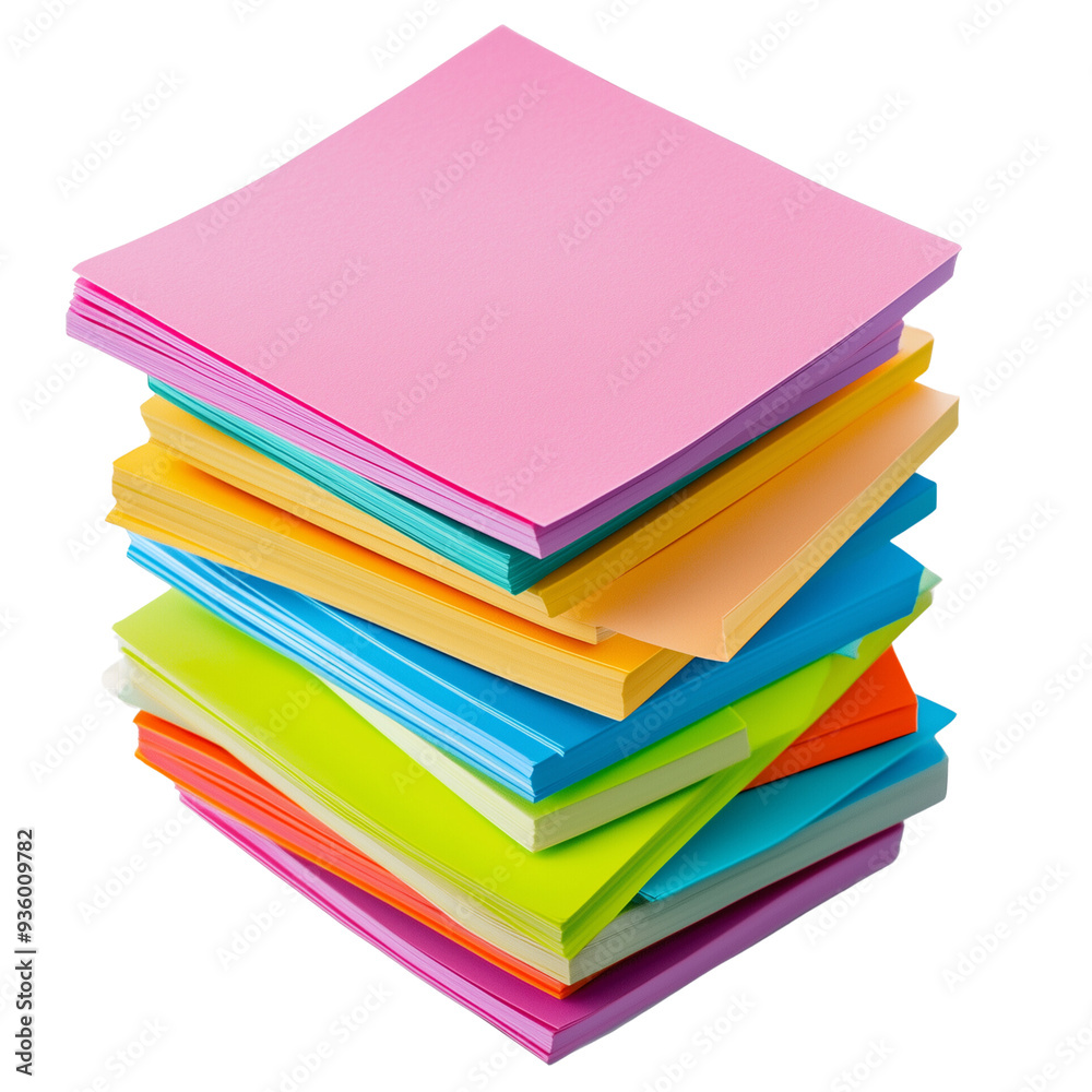 Colorful Packs of Sticky Notes Isolated on White Background Office and School Supplies Colorful Packs of Sticky Notes Isolated on White Background Office and School Supplies