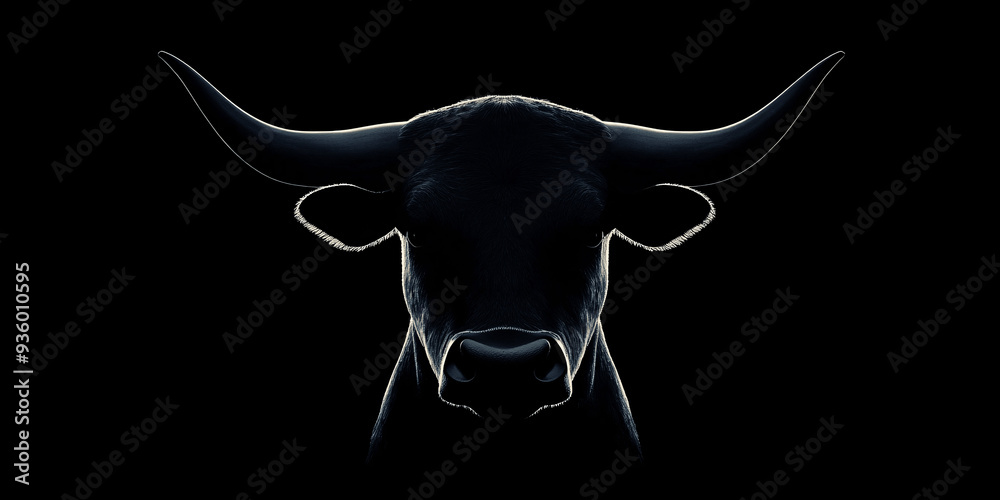 A striking image of a bull head silhouette against a stark black background, symbolizing the bullish market sentiment in cryptocurrency or stock trading, Generative AI.
A striking image of a bull head silhouette against a stark black background, symbolizing the bullish market sentiment in cryptocurrency or stock trading, Generative AI.