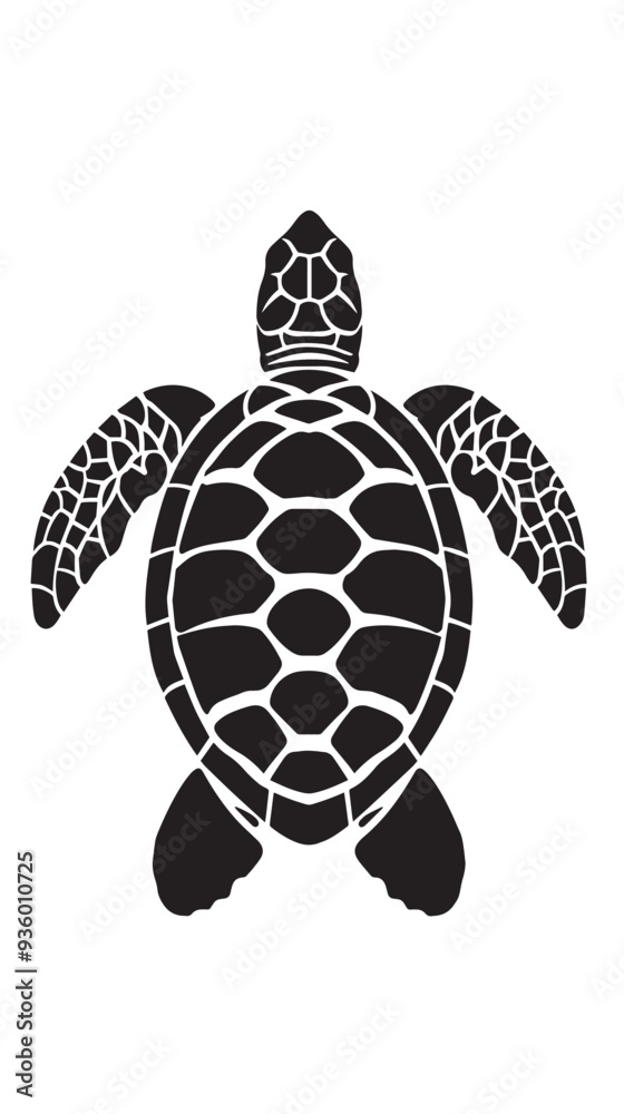 Fototapeta premium Turtle marine animal icon. Sea turtle silhouette. vector illustration 