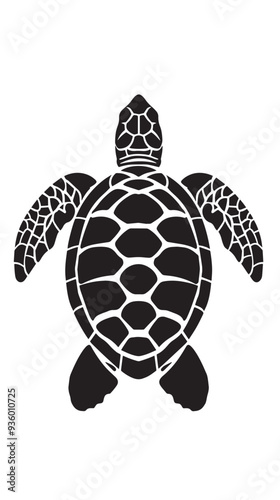 Turtle marine animal icon. Sea turtle silhouette. vector illustration

