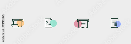  receipts icon.set collection.simple design.vector illustration