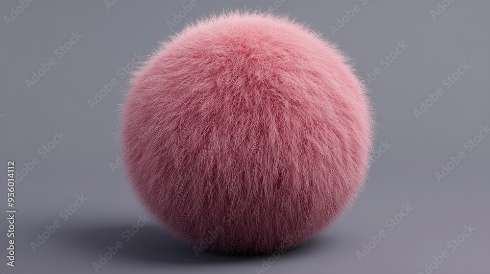 Fluffy 3D ball with a velvety texture and intricate fiber details. Fluffy 3D ball with a velvety texture and intricate fiber details.