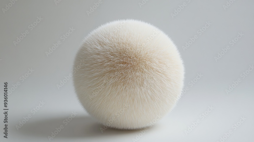 Fluffy 3D ball with a velvety texture and intricate fiber details. Fluffy 3D ball with a velvety texture and intricate fiber details.