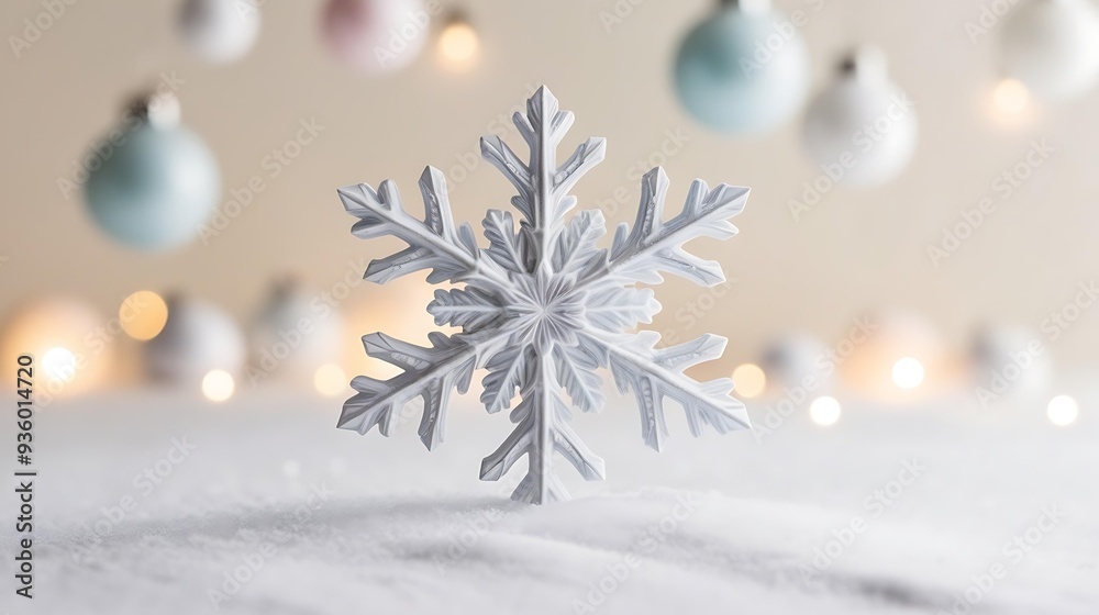 An close-up elegant composition featuring a snowflake centerpiece positioned on a textured black knit fabric, surrounded by gentle bokeh lights that enhance the serene winter scene, real photo, An close-up elegant composition featuring a snowflake centerpiece positioned on a textured black knit fabric, surrounded by gentle bokeh lights that enhance the serene winter scene, real photo,