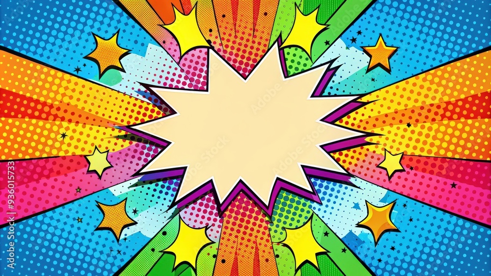 custom made wallpaper toronto digitalCheerful and colorful pop art comic background with comic bubbles and dots, pop art, comic,vibrant, colorful, retro