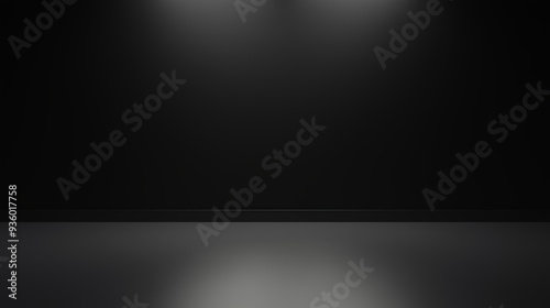 Dark empty stage with spotlight, a dramatic background for theater, performance, and moody designs

