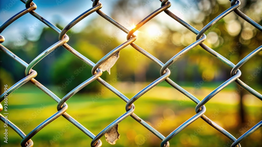 Close-up of a broken chain link fence symbolizing security holes, vulnerability, breach, risk, weak, unprotected, defenseless