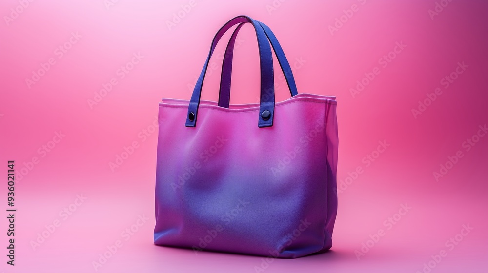An isolated college tote bag with soft purple gradient tones. An isolated college tote bag with soft purple gradient tones.