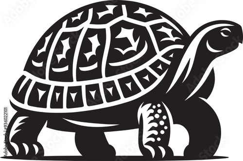 Sea turtle silhouette illustration isolated on a white background photo