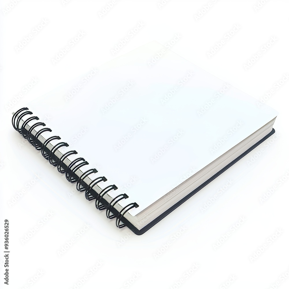 An isolated white notebook mockup and white background. Designed with Adobe Illustrator. An isolated white notebook mockup and white background. Designed with Adobe Illustrator.