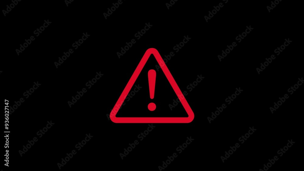 Danger Signal Alert on a black background Screen, warning sing , button, 4k animation. Danger Signal Alert on a black background Screen, warning sing , button, 4k animation.