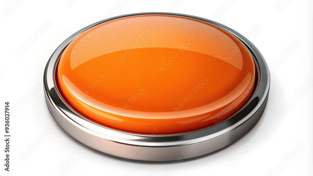 Glassy orange round button with a sleek design , orange, round, button, glossy, shiny, vibrant, modern, technology, web Glassy orange round button with a sleek design , orange, round, button, glossy, shiny, vibrant, modern, technology, web