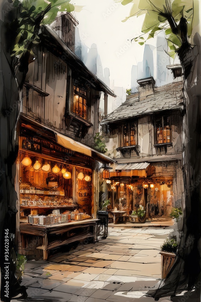the AI Image Generator, streets with windows and houses and flowers china the AI Image Generator, streets with windows and houses and flowers china