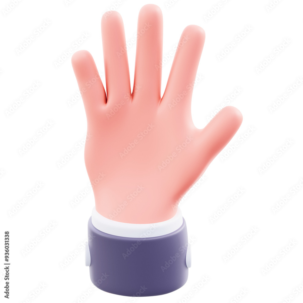 3D Waving Hei Hand Gesture Illustration 3D Waving Hei Hand Gesture Illustration