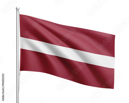 Latvia flag on transparent background.