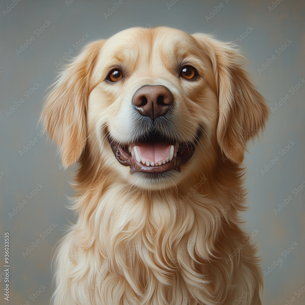 Obraz premium golden retriever hund illustration
