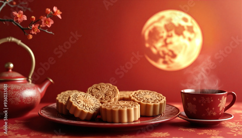 Traditional Mooncake Festival Setting