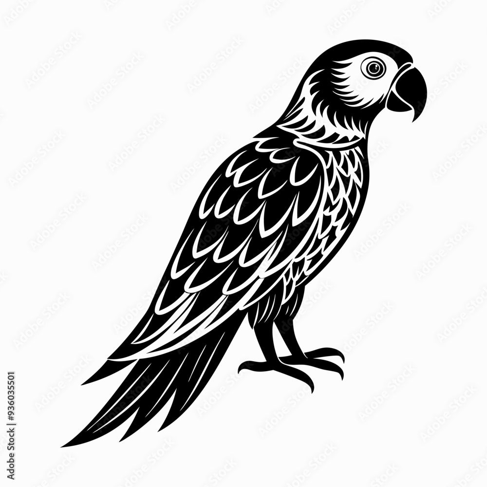 Fototapeta premium parrot silhouette vector art illustration