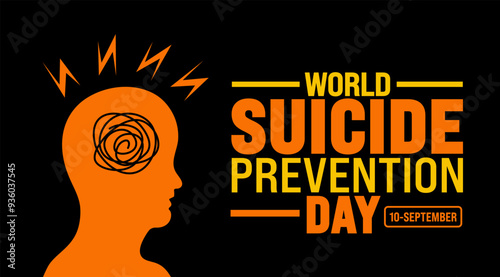 World Suicide prevention day background or banner design template. Holiday concept. Template for background, banner, card, poster, placard, design template with unique shapes with standard color.