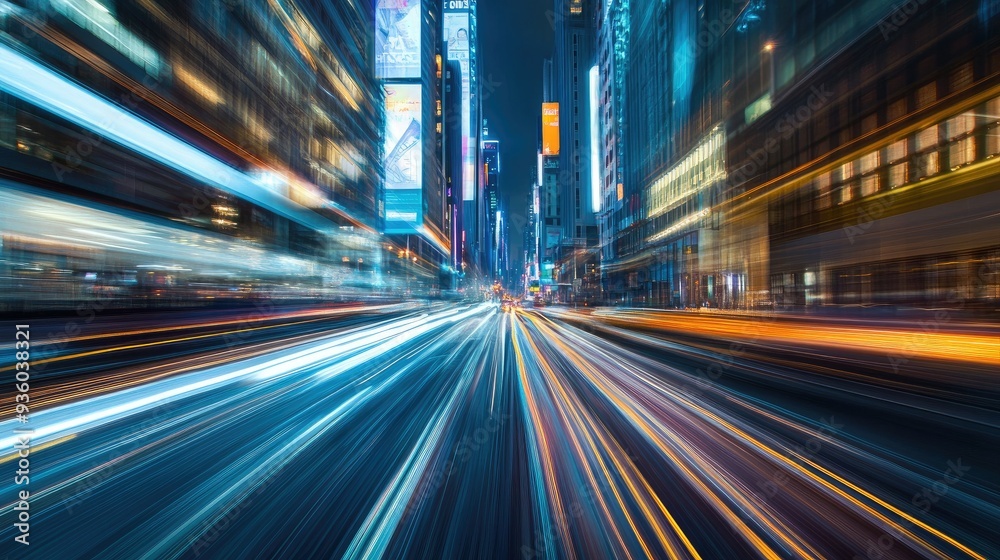 Motion speed lighting in the city Motion speed lighting in the city
