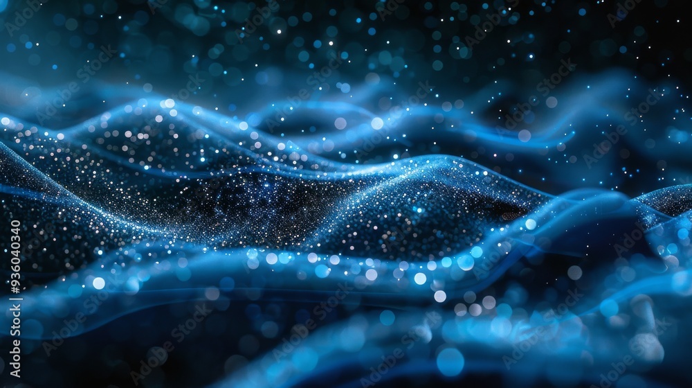 Abstract particle wave, hi-tech and big data background design, suitable for brochures, flyers, and banners Abstract particle wave, hi-tech and big data background design, suitable for brochures, flyers, and banners
