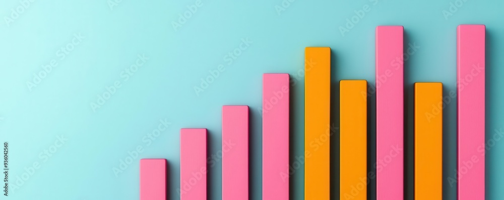 Economic policy chart with growth trends, flat design illustration Economic policy chart with growth trends, flat design illustration