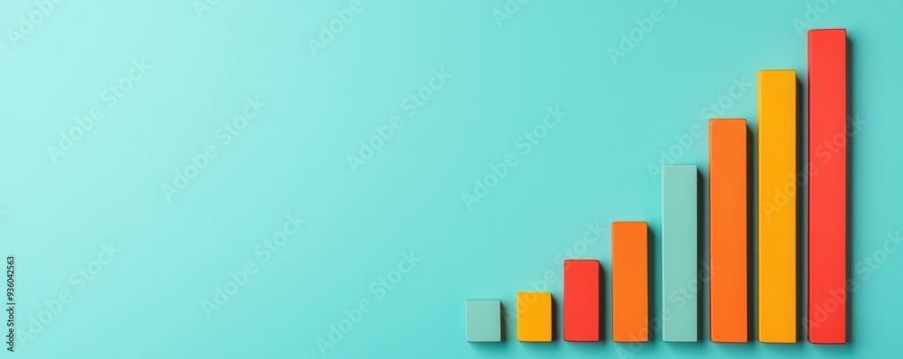 Economic policy chart with growth trends, flat design illustration Economic policy chart with growth trends, flat design illustration